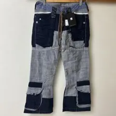 お値下げ！新品未使用！パッチワークデザイン フレアデニムパンツ SS