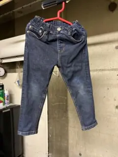 キッズ用 110cm ダークブルーデニムパンツ ゴムウエスト