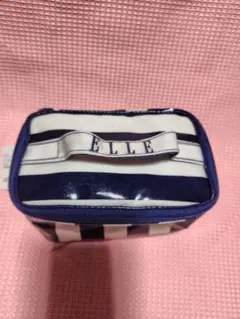 ELLE ネイビーとホワイトのストライプポーチのサムネイル