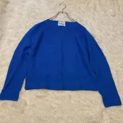 OPAQUE.CLIP リブニット ブルー オーガニックコットン 綺麗め 38