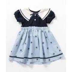 【新品】アプレレクール tiny bearセーラー衿ドッキングワンピース 110
