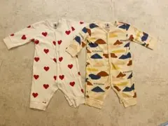 PETIT BATEAU ロンパース 2枚セット 6m/67㎝