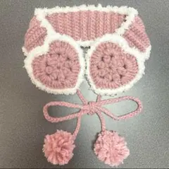 イヤーマフ　耳当て　ハート　ピンク×白