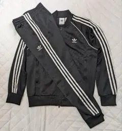 adidas トラックジャケット ジャージ アディダス ブラック セットアップ
