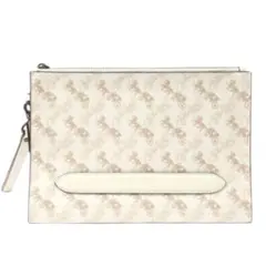 COACH コーチ/クラッチ/セカンドバッグ ロゴホワイトベージュ