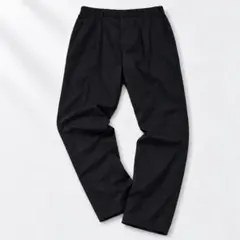ユニクロ【L】タックワイドパンツ／ライト ブラック メンズ スラックス きれいめ