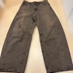 【美品】GU バレルレッグジーンズ XL 丈標準 ブラウン 完売品