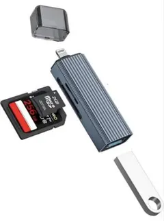 iPhone SDカードリーダー MFi認証3in1 Lightning USB