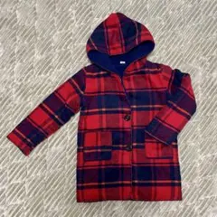 キッズ コート チェック柄 120cm
