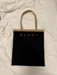 MARNI FLAT SHOPPING BAG 黒/ベージュのサムネイル