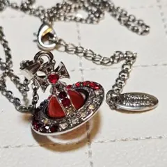 【レッド】Vivienne Westwood スモールオーブ ネックレス