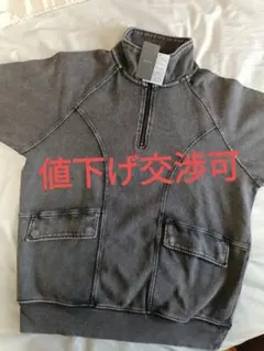 CLEL ハーフジップ プルオーバー グレー　半袖