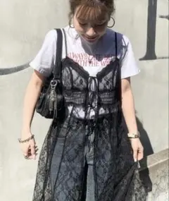 新品未使用　MILY BILET レース使いシアーキャミワンピース