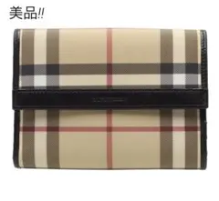 Q2469 美品 バーバリー チェック柄 二つ折り財布