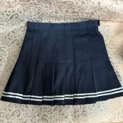 未使用 乃木坂 ネイビー プリーツミニスカート 裾ライン入り