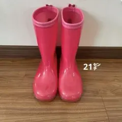 ピンクのゴム製長靴 21センチ
