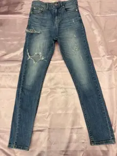 ダメージ加工 スキニーデニムパンツ1 XSのサムネイル