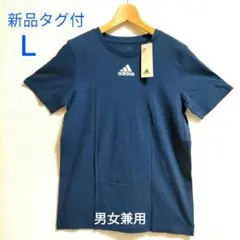 【新品】「adidas 」 ネイビーTシャツ USA Lサイズ 男女兼用