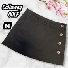 Callaway GOLF 黒 ボタン付き スカート風パンツ キュロット M
