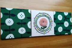 ❀.* 桃色ぼたんの花＆白色ぼたんの花 ファブリックパネル 12×12㎝ 3枚❀