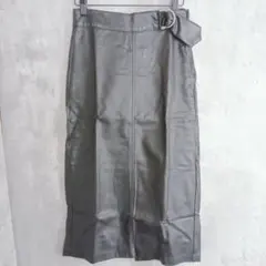【ZARA】黒のレザー調ロングタイトスカート　XS