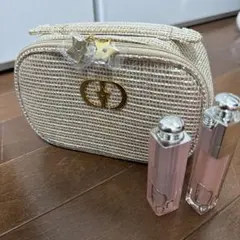 Dior ベージュ ポーチ リップグロス付き