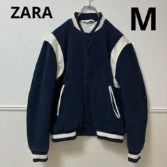 ZARA 刺繍デザイン スタジャン Mサイズ ネイビー/ホワイト ZARA 刺繍デザイン スタジャン Mサイズ ネイビー/ホワイト ZARA 刺繍