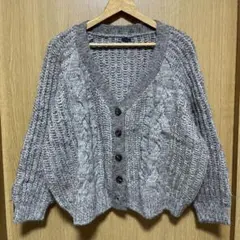 ichi　ニットカーディガン　グレー　未使用に近い