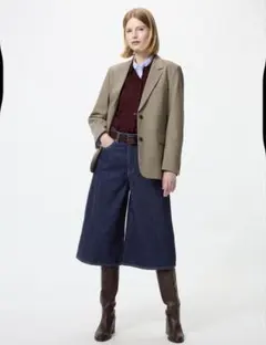 UNIQLO デニムキュロット ネイビー