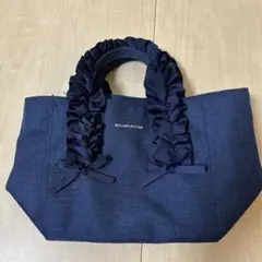WILLSELECTION フリルハンドル トートバッグ ネイビー