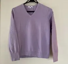 UNIQLO Vネックニット パープル Lサイズ