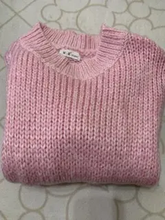 W・R STUDIO ピンク ニットセーター 長袖 クルーネック m