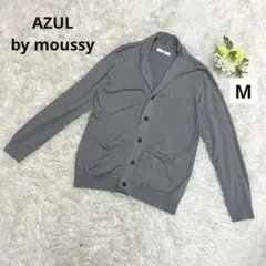 AZUL by moussy メンズ長袖カーディガン　グレー系ニット　Mのサムネイル