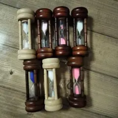 クラシック美品 3分計 木製砂時計 7個セット