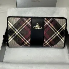 【新品・人気】Vivienne Westwood 長財布 財布 チェック柄 黒