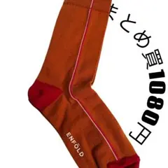 ENFOLD ソックス 靴下 オレンジ レッド