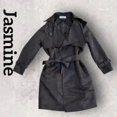 Jasmine トレンチコート アウター ひざ丈 ベルト付き (М) ブラック