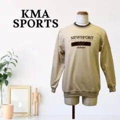 zG612【L】KMA SPORTS リンガーネック ロゴプリント スウェット