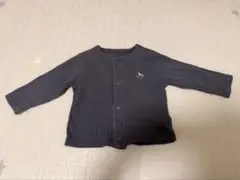 ダークグレー リブ編みカーディガン　黒　コトリ　バースデイ