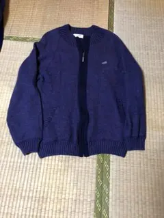 ラコステ　ビンテージネイビー ジップアップ カーディガン