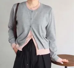 tiptop配色レイヤードクルーネックカーディガン