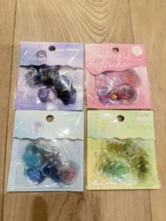 【4種セット】BGM シーリングスタンプ風シール ぷっくり立体感 まとめ売り