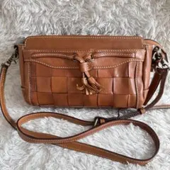 極美品 Dakota ショルダーバック レザー 編み込み ブラウン