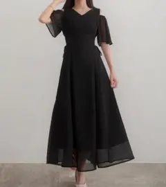 CENEA ブラック 2wayロングワンピース 半袖