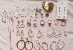 アクセサリー まとめ売り ピアス ネックレス リング ゴールド パール 花