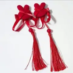 チャイナ風 中華風 うさぎ タッセル リボン 髪飾り ヘアアクセ クリップ