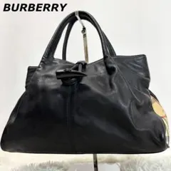 美品✨バーバリーロンドン トートバッグ ノバチェック PVC カーフ レザー