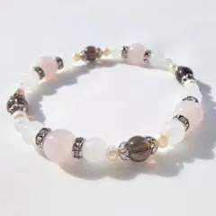 ブレスレット パワーストーン ピンク×茶 アナヒータストーンズ 天然石