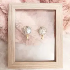 カボションピアス・イヤリング◇cabochon_silver&brown