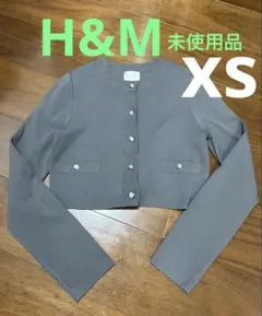 未使用品　H&M グレーカーディガン　ショート丈